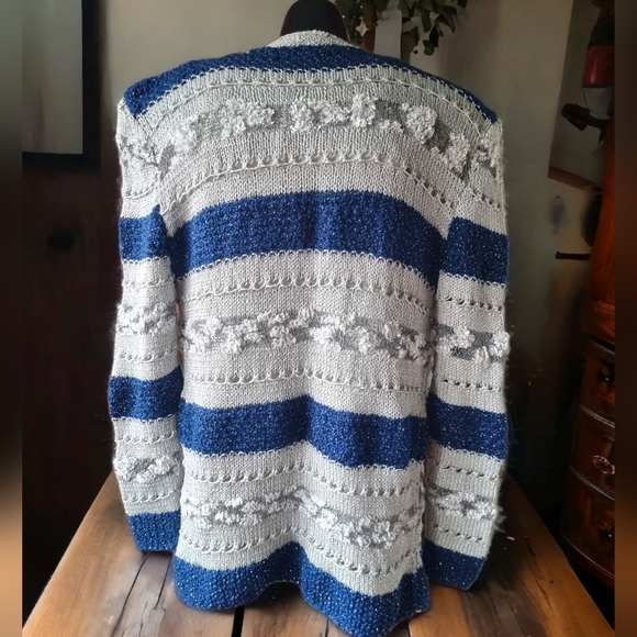 Hand Made Open Front Sparkly Cardigan Sweater - Picture 2 of 7
